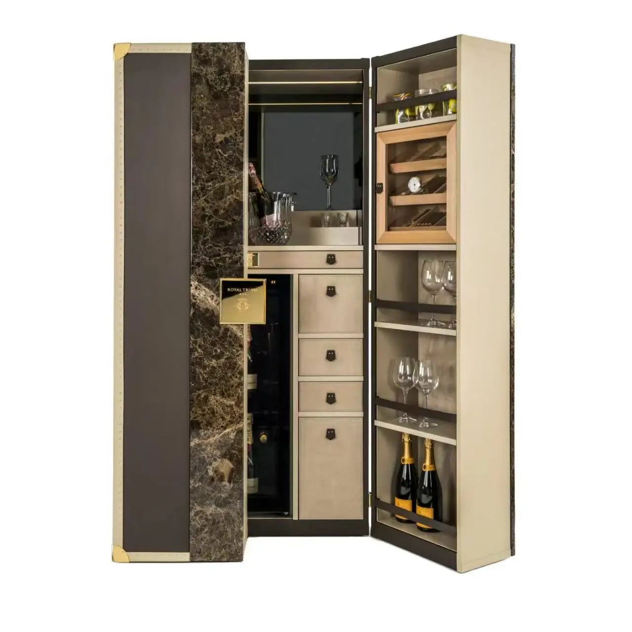 Italian Luxury Creative Wine Cabinet Villa Luxury House High-end Design Wine Cabinet Movable Decorative Storage Cabinet