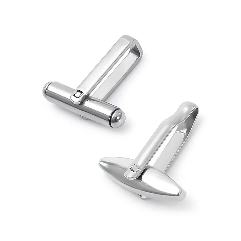 30pcs Blank Stainless Steel Cufflinks Bases Settings Cuff Links Cufflinks for Men's Jewelry DIY Findings
