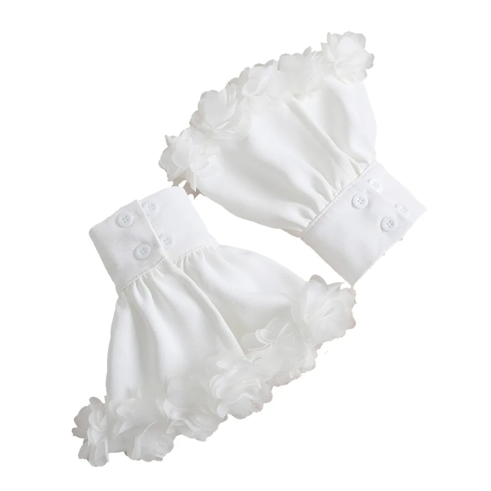 Large Flared Sleeves for Women White Chiffon Elegant Detachable Sleeves