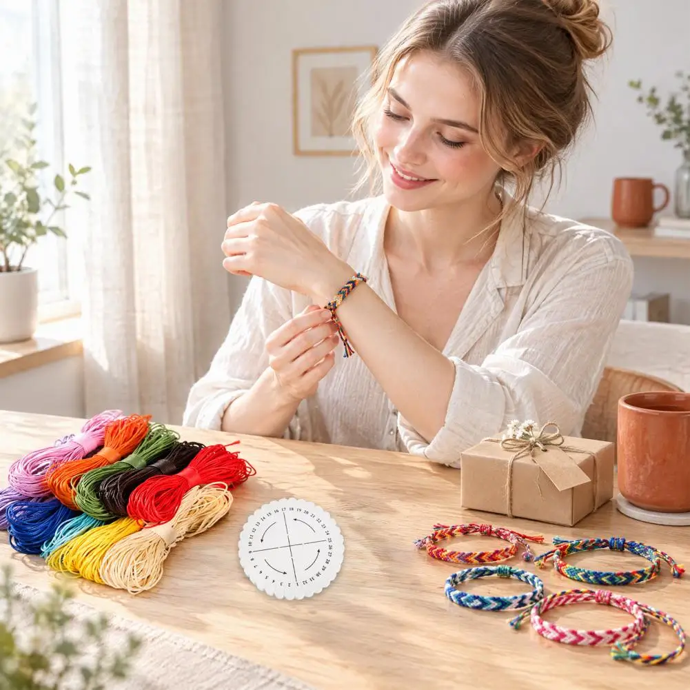 Bracelet Weaving Tool Bracelet Making Kit Wax String Kit for Necklace Making 10-color Waxed Thread Set Braiding Tool Wax for Diy