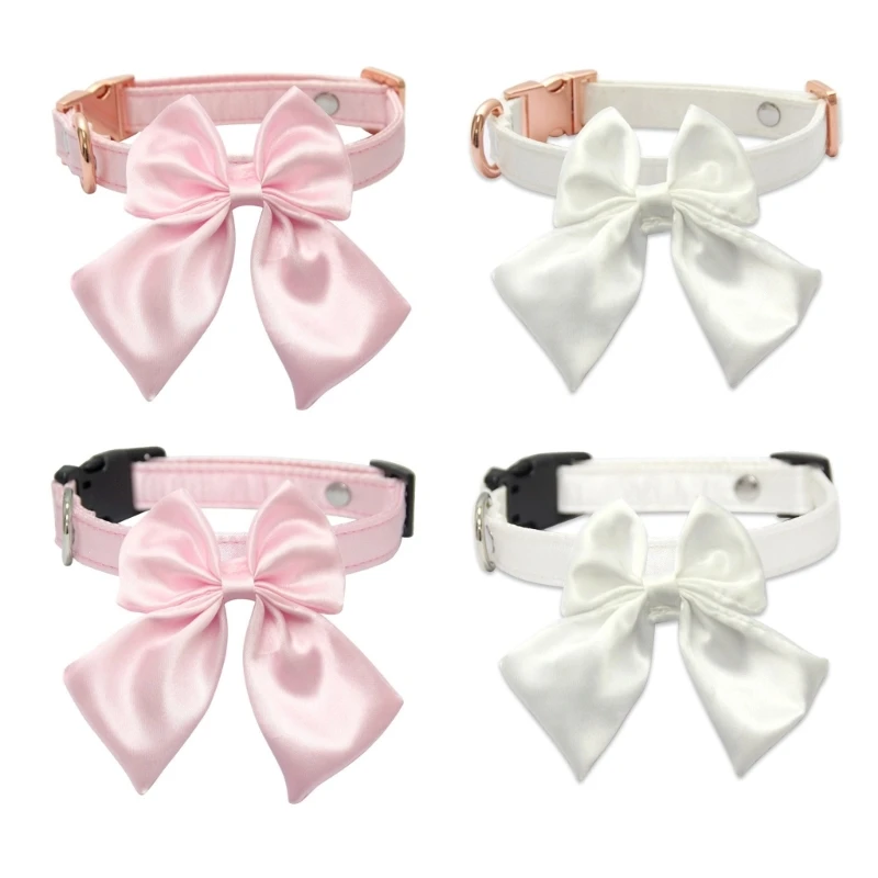 

Adjustable Pet Collar with Large Bowknot Dog Elegant Neckwear Daily Walk Drop shipping