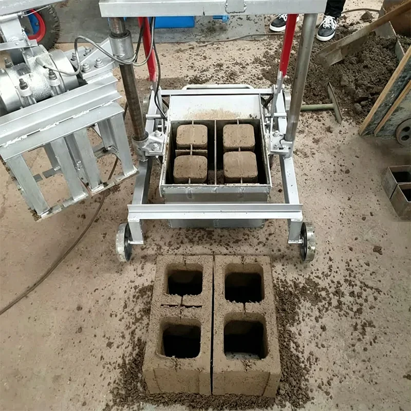 Mobile Mini Cement Brick Making Machine, Manual Electric Concrete Hollow Block Forming Machine for Construction