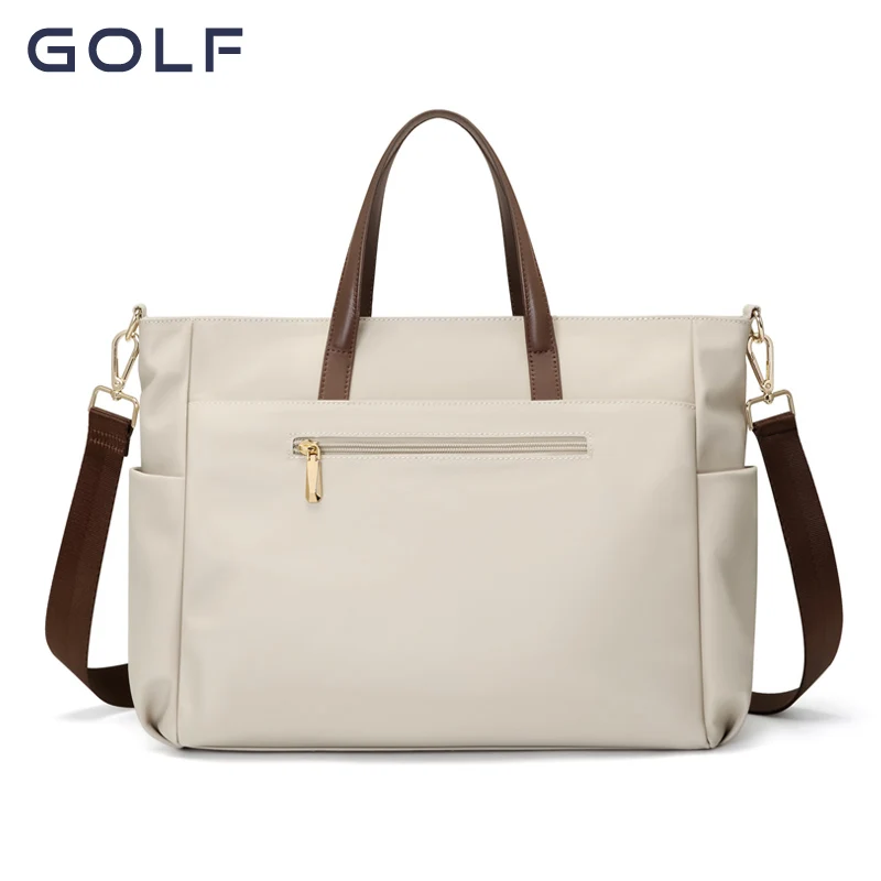 GOLF Handbag Women Laptop Shoulder Bag 14 15 Inch Notebook Solid Hand Bag Ladies Work Nylon Waterproof Office Briefcases Black