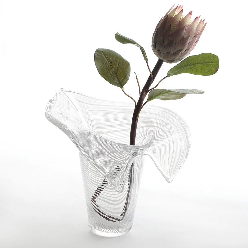 XL Modern Light Luxury Home Decoration Color Transparent Glass Vase Desktop Dining Table Decoration Ornaments