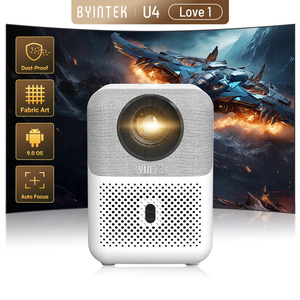 BYINTEK U4 LOVE  1 Projector 4K Smart 1080P Mini Home Theater Video Android WIFI for Smart