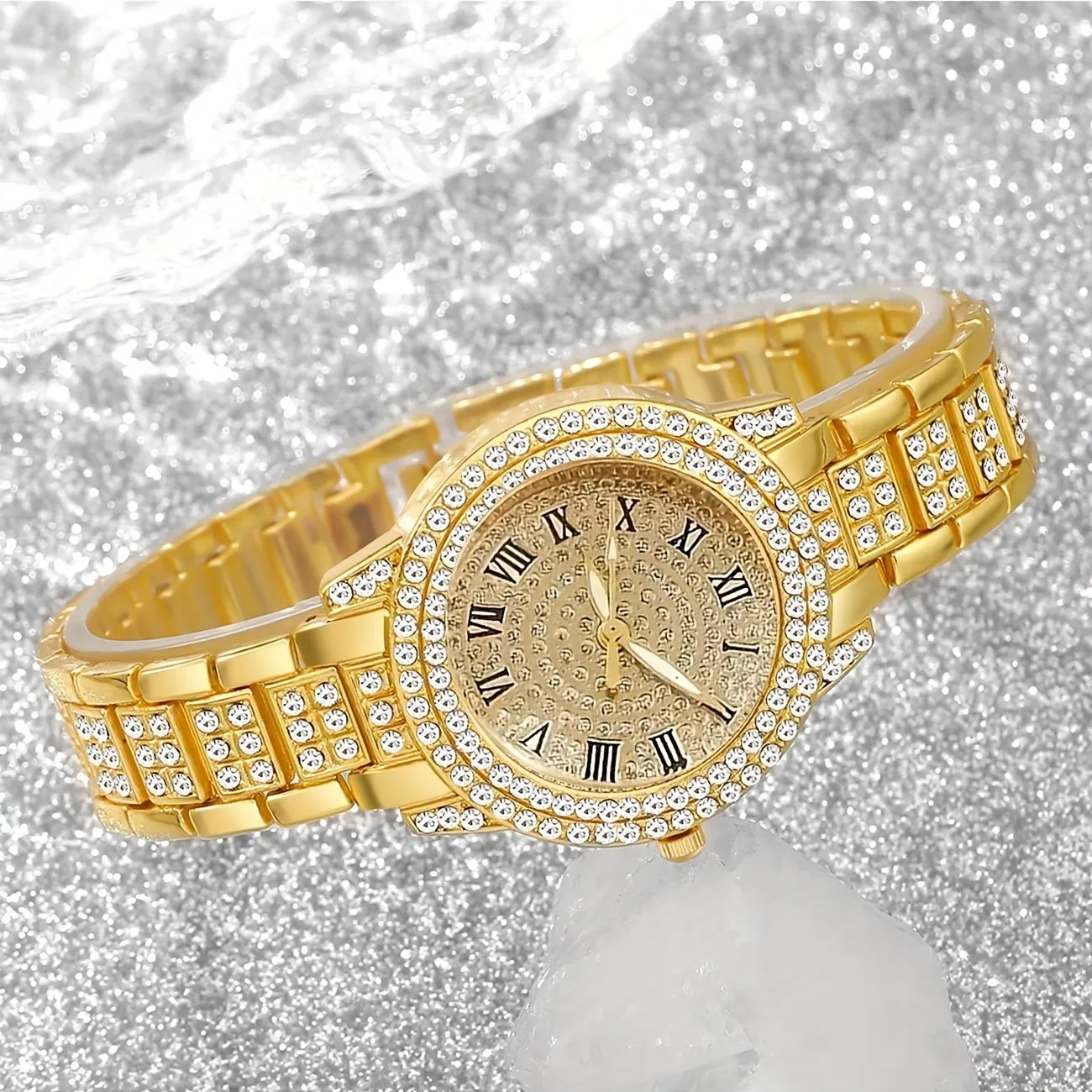 6-Piece New Style Women's Elegant Casual Fashion Exquisite Quartz Watch Set with Fine Jewelry, Suitable for Daily Wear, Birthdays, Parties, Ramadan, New Year's Day, Christmas, Halloween Outfits, and as a Gift for Family and Friends