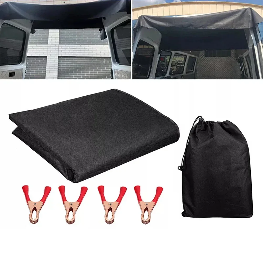 

1set Transporter Rear Barn Door Awning Cover Black For RV For Mercedes For Sprinter 210D Oxford Black 180cm X 114cm