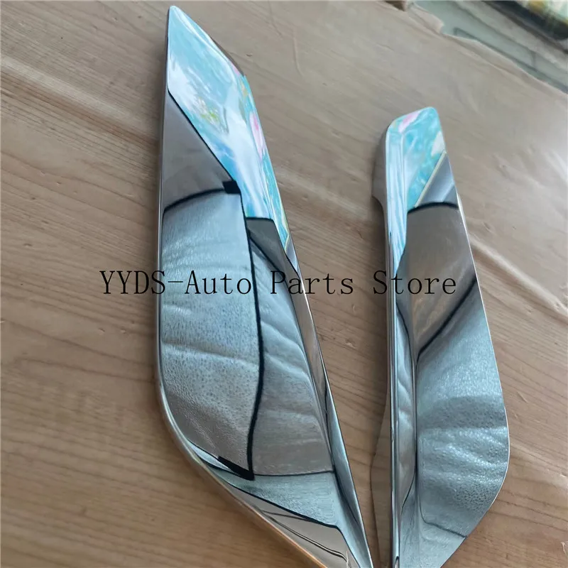 1 Pair Front Fender Plating Strip Air Outlet Chrome Strip Replacement 51137349593 51137349594 for-BMW 5 Series G30 G31 18-19