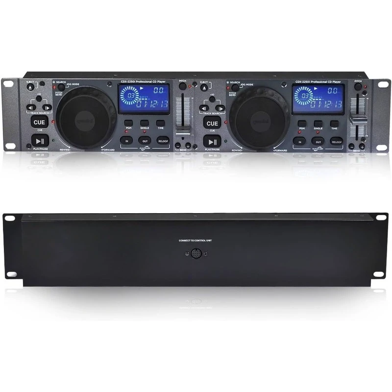 HOME.CD/USB DJ Media Player – مشغل أقراص مضغوطة مثبت على الرفين مع عجلات Jog، تشغيل MP3 ومضاد للصدمات - Pro Audio Comp