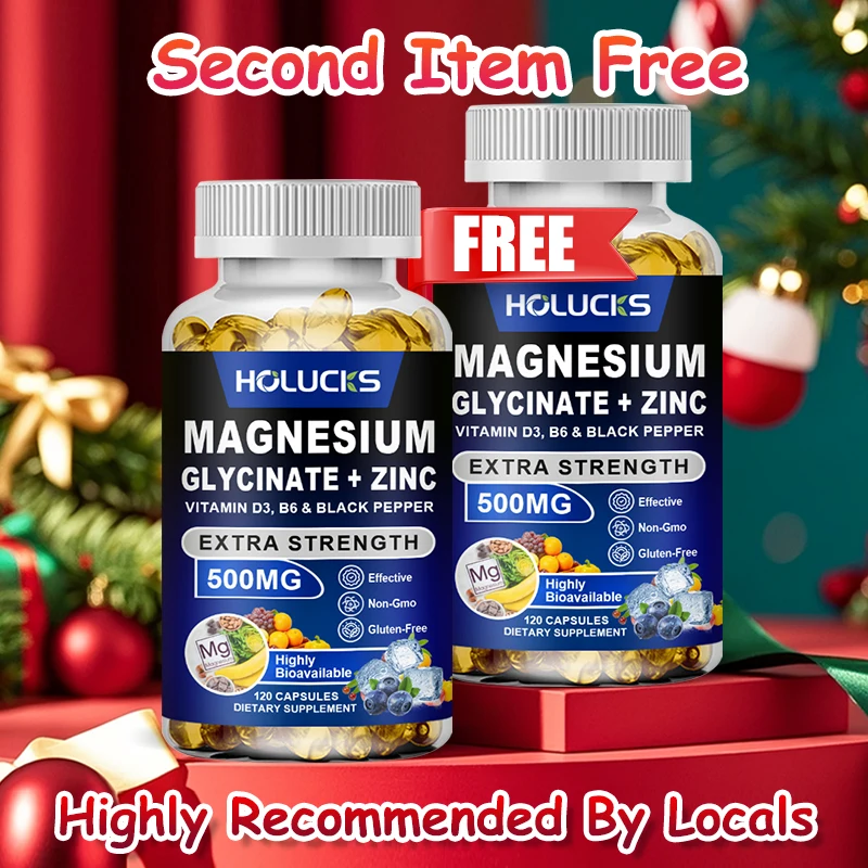 

Pure Magnesium Glycinate & Zinc Supplement, for Better Sleep, Calm Nerves & Vitality, Hormone Balance, Boosts Immunity, Non-GMO