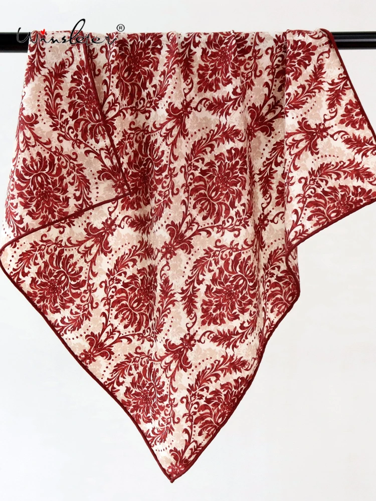 

Winsleter-Женский 30% шелковый элегантный шарф из 70% шерсти, принт 68*68 см, теплые шарфы-шали в стиле ретро для мамы, осень 2023, A59043CC