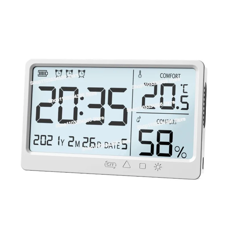 Electronic High-precision Thermometer, Charging Digital Humidity Meter, Household Precision Wall-mounted Dry and Wet Detector