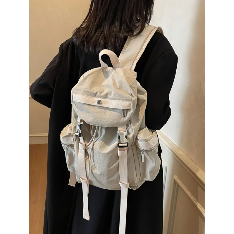 2025 New Ins Large Capaci Lightweight Travel Backpack Women Korean Sle Canvas Schoolbag  Large Capaci Backpack