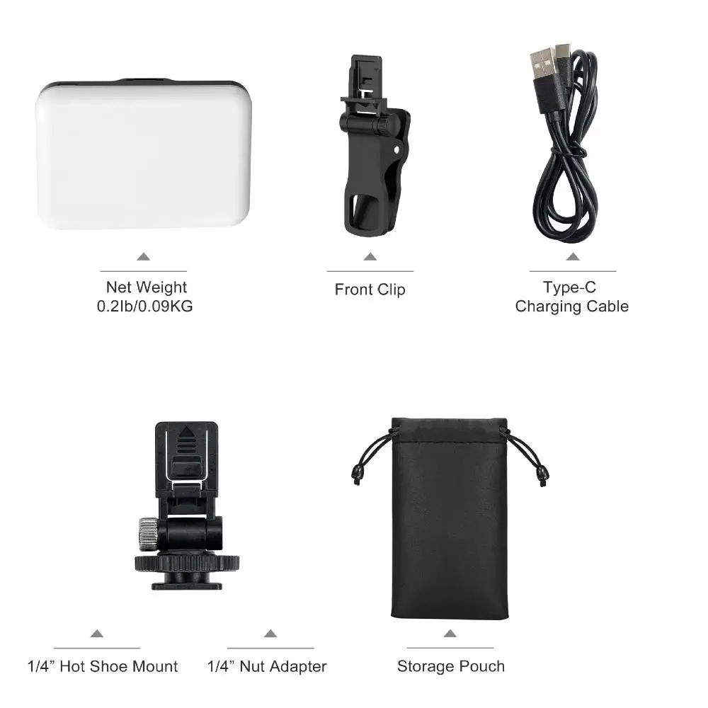 Universal 60 LED LED Selfie Light 2200mAh Clip Cell Phone Fill Light 3 Light Modes Adjustable Photography Camera Video Light