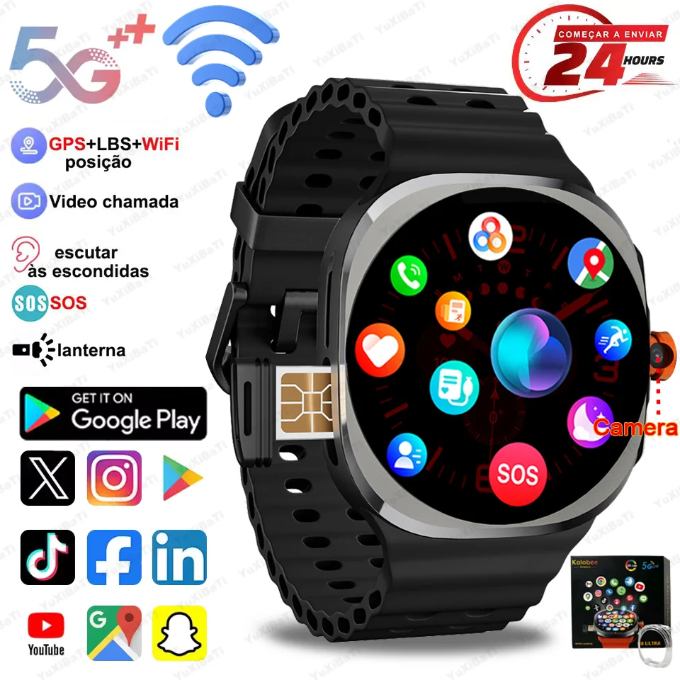 New For Samsung Smart Watch Men GPS Storage Video call HD Camera NFC 5G SIM Bluetooth call 1480mAh WIFI Wireless Android and IOS