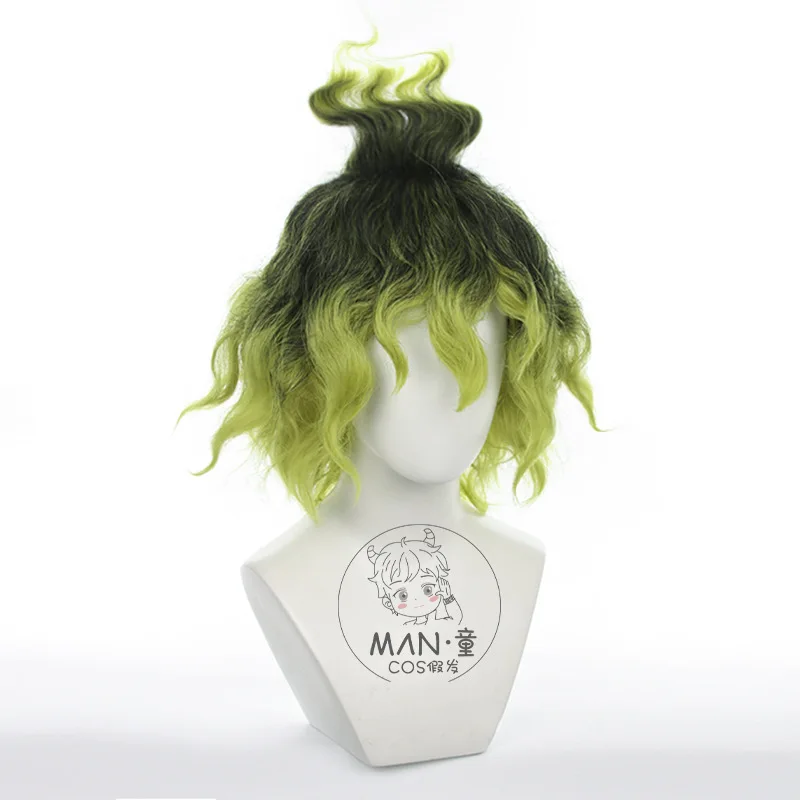 Mignon Gyutaro Cosplay Wig Teased Curly Short Hair Male Easy Styling Halloween Gift