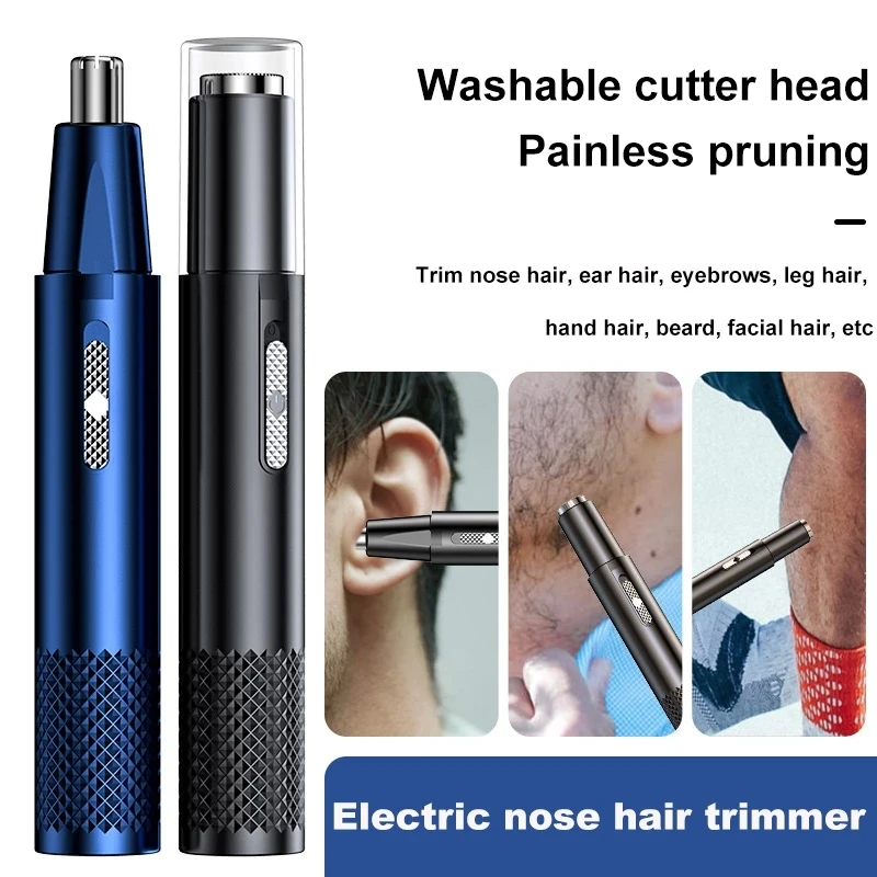 Electric Nose Hair Clipper Rechargeable Multi-kinetic Shaving Two-in-one Unisex Fully Automatic Washable Shaving Nose Trimmer