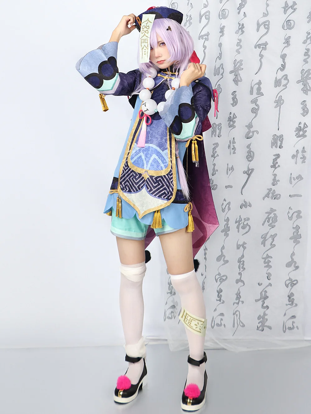 Genshin Impact Qiqi Cosplay Costume pour Fille, Uniforme, Perruque, Anime, Halloween, Jeu