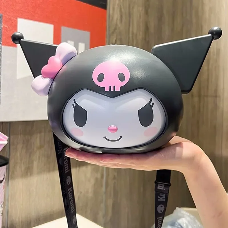 Sanrio Kawaii Kuromi Water Cup 650ml Cartoon Popcorn Bucket Anime Cute Plastic Portable Kettle Girl School Student Lovely Gifts