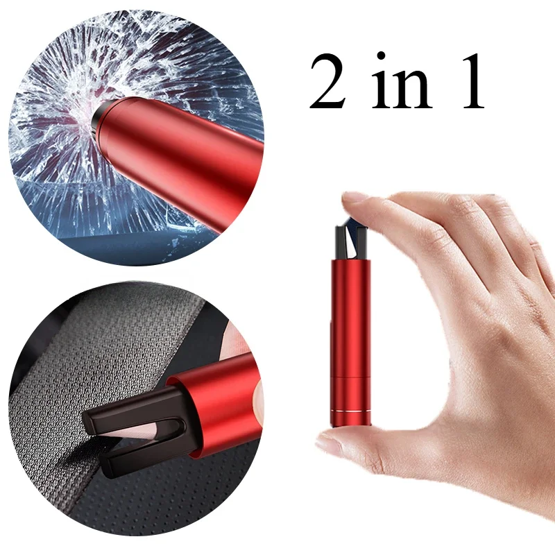 

2 in1 Car Emergency Hammer Window Breaker Seat Belt Cutter Auto Window Escape Emergency Safety Hammer Life-saving Rescue Tool