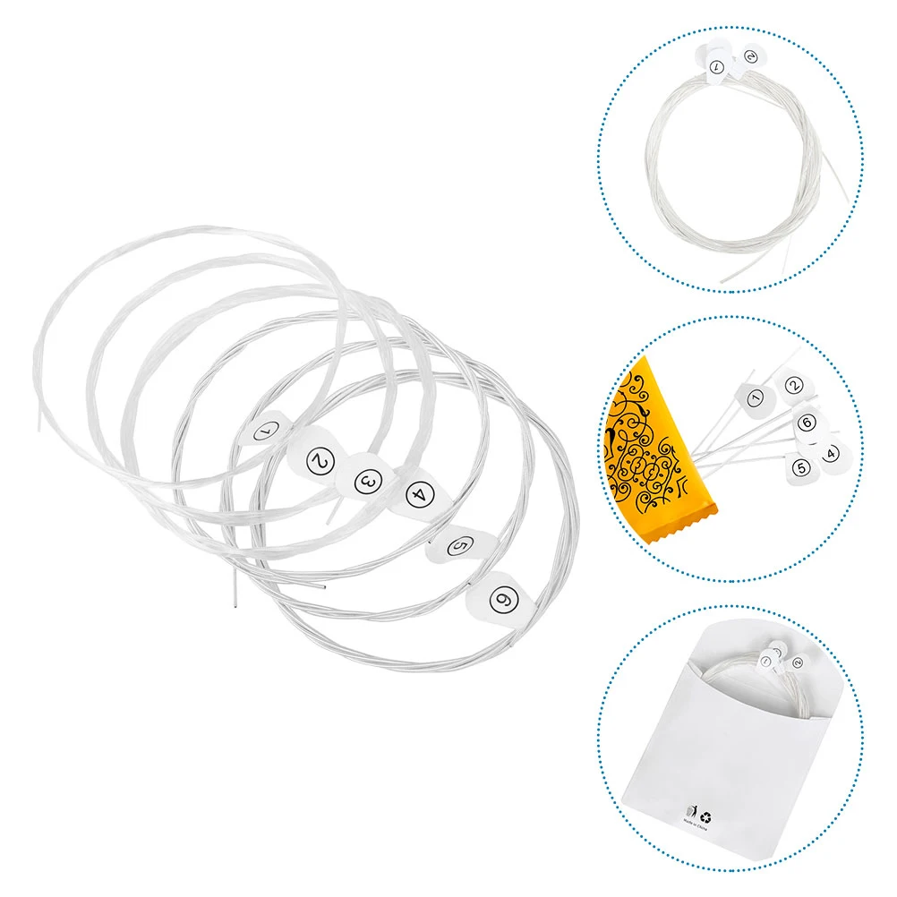 

6 Pcs Guitar Strings Guitars Folk Accessories Ballad Silver Plated Copper Alloy