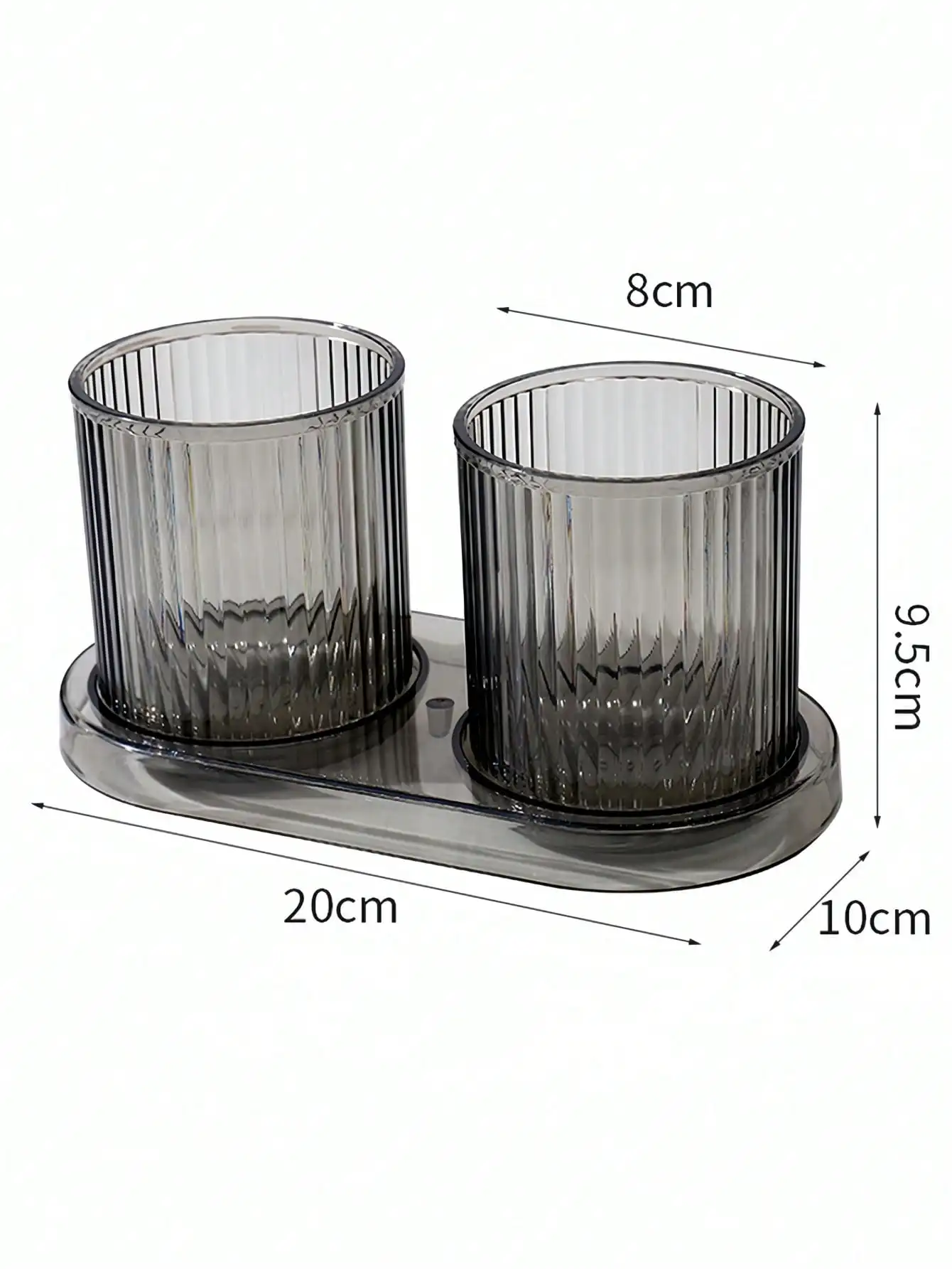 2PCS/Set PET Gargle Cup & 1pc Tray, Modern Bathroom Mouthwash Brushing Teeth Storage Cup & Tray For Bathroom Home Bathroom Decor Summer