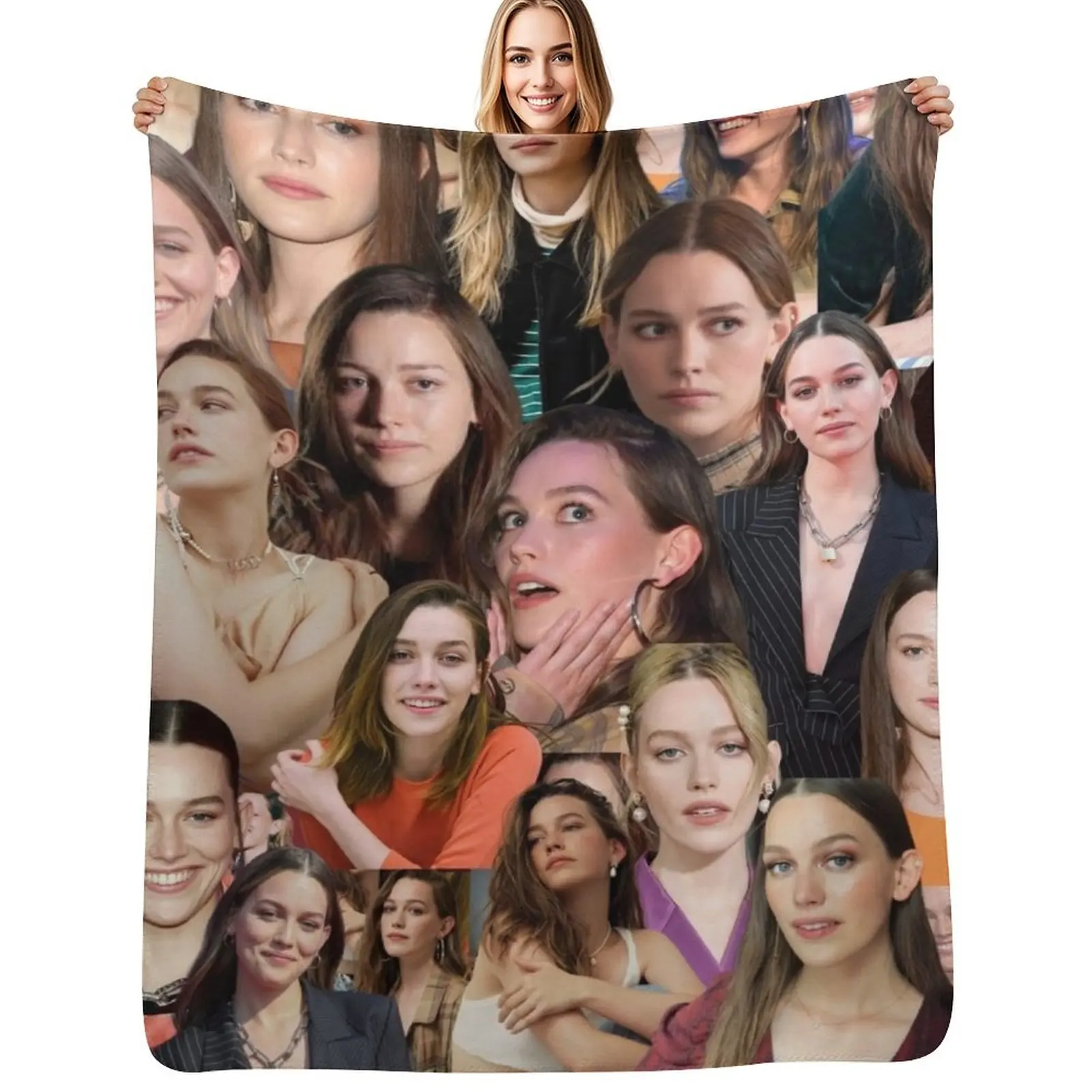 Victoria Pedretti American actress Dressed Up Aesthetic Collage - 1 Throw Blanket Cozy Home Blanket Gift for Christmas Holiday