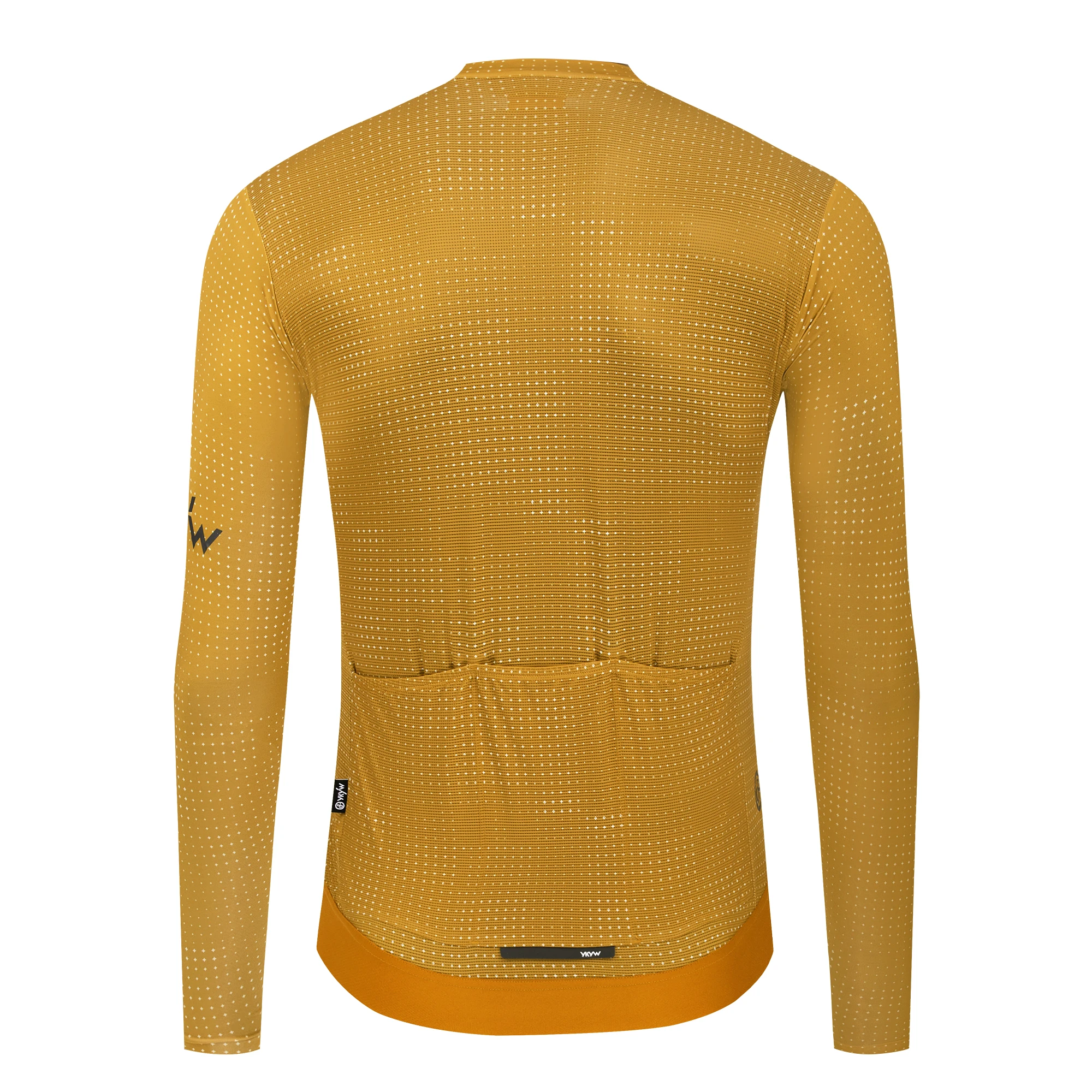 YKYWBIKE Herren Nahtloses Langarm-Radtrikot UPF 50+ Atmungsaktiv Schnelltrocknend MTB-Fahrradshirt Rennrad-Oberteil für Frühling Herbst – Detail 7