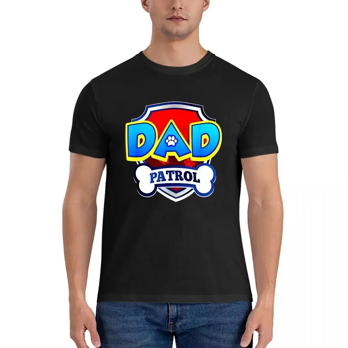 Oversized Top Casual Short Sleeve Men Women T-shirts Funny Dad Patrol Shield Graphic Tees Summer Man Clothes Harajuku T Shirt
