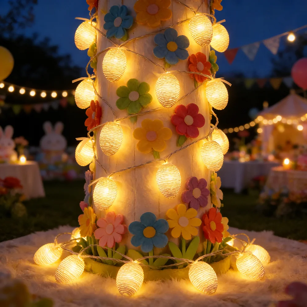 1pc Easter Egg String, 10LED Simulated Egg, Battery Powered, Party Home Gift, Spring Easter Themed Atmosphere Easter Egg String