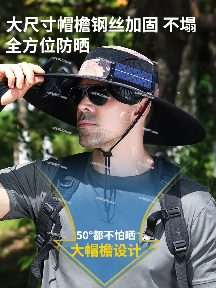 

Gift] New Multifunctional Solar Spray Fan Cap Travel Fishing Sunscreen Cap Mosquito Repellent