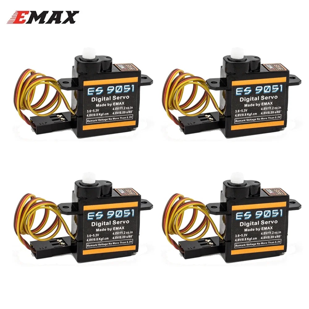 1/2/4Pcs EMAX ES9051 4.3g Digital Servo Plastic Gear 0.8kg Torque for RC Model Airplanes Car and boat Robot