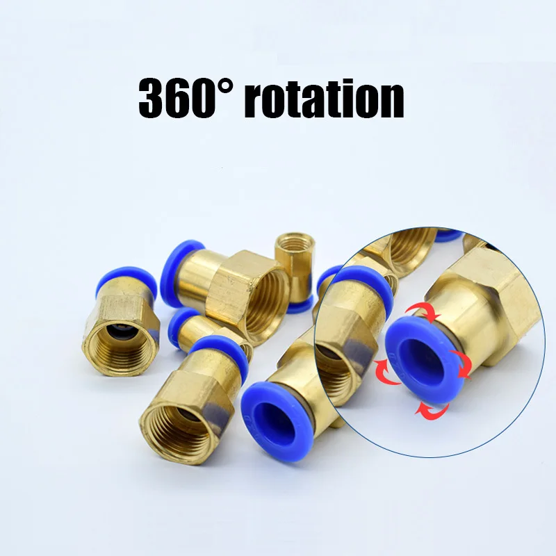 Pneumatic Quick Connector Air Fittings Push In 4 6 8 10 12 16mm Hose Tube Pipe 1/8 3/8 1/2 1/4 BSP Female Internal Thread Brass