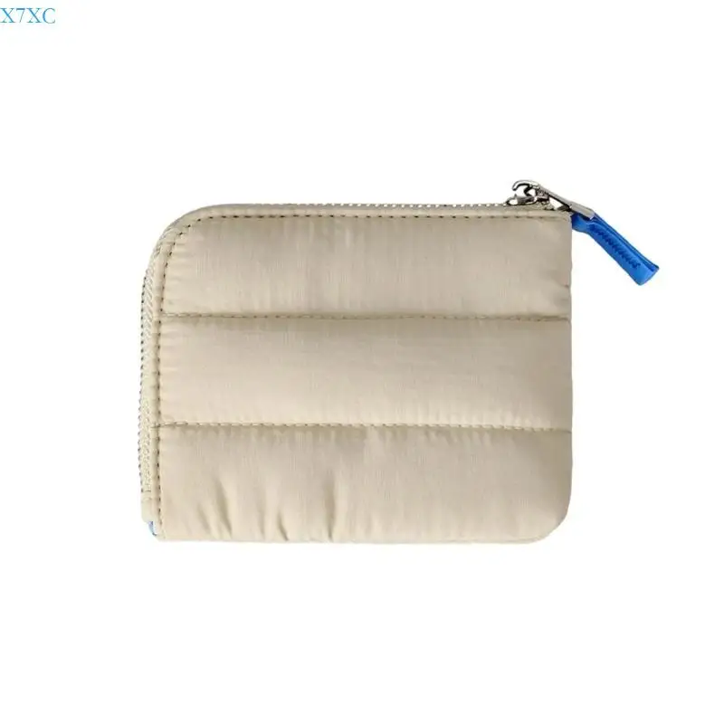 X7XC Ladies Nylon Card Holder Practical Zippers Small Wallet Coin Purse for Wmen
