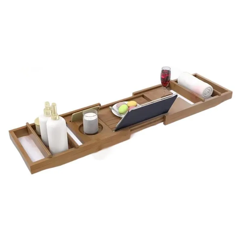 

Bathtub tray with expandable handle, teak bathtub tray for bathtub