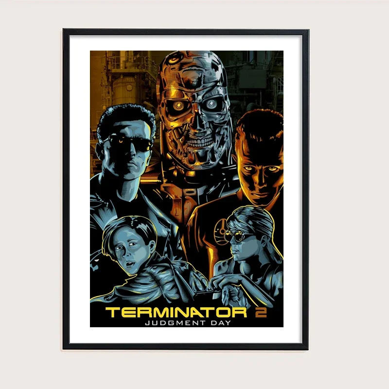 The Terminator Poster Classic Sci-Fi Movie Retro Canvas Painting Schwarzenegger Print Wall Stickers Picture Home Room Decor