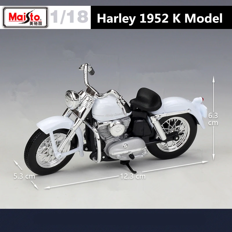 Maisto 1:18 Harley Davidson 1952 K Alloy Motorcycle Model Simulation Diecast Metal Classic Motorcycle Model Collection Kids Gift