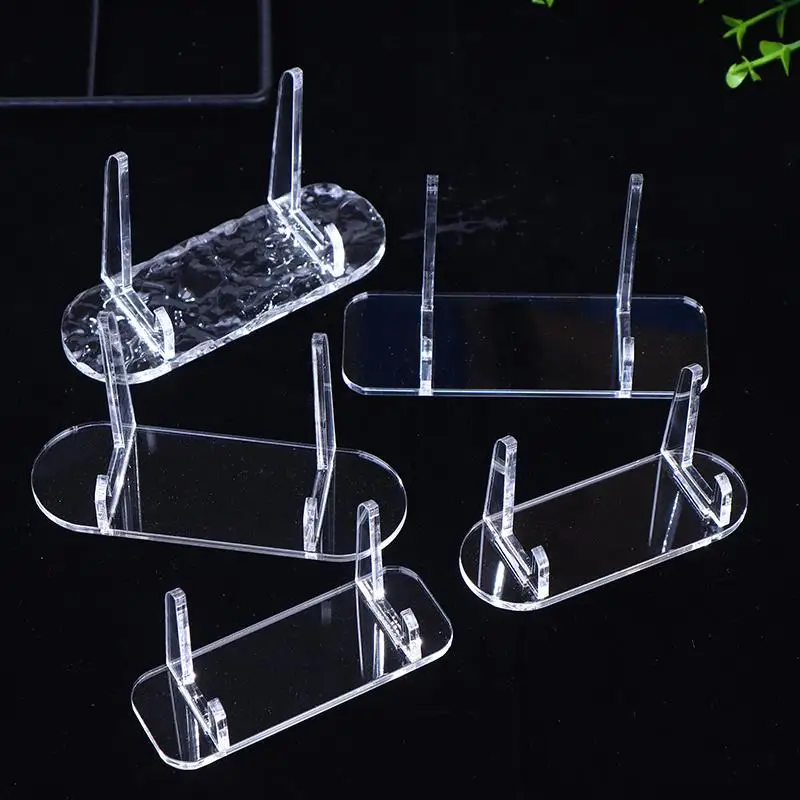 

2Pcs Simple HD Transparent Acrylic Badge Holder Japanese Anime Game Card Brick Photocard Postcard Display Stand Desk Decoration