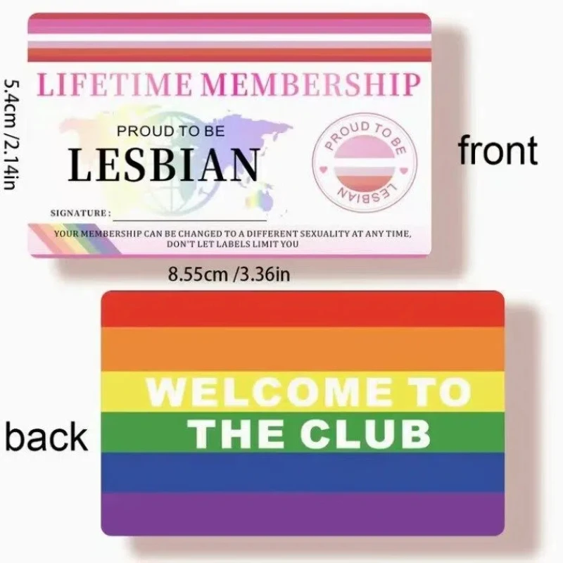 Comrade Pride Lebenslange Mitgliedskarte Dekorative PVC-Karte Ohne Aufkleber Hochwertiges Design Regenbogen-Design PVC-Material – Detail 3