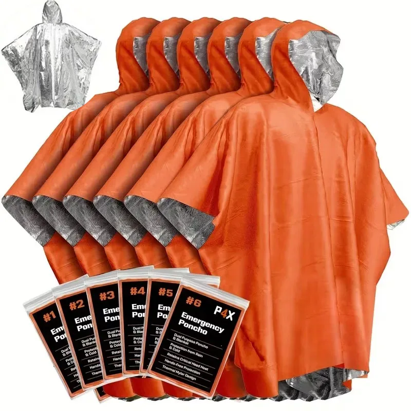 Impermeable de Emergencia para Exteriores, Multifuncional, Manta de Primeros Auxilios, Resistente al Agua y al Frío, Doble Uso