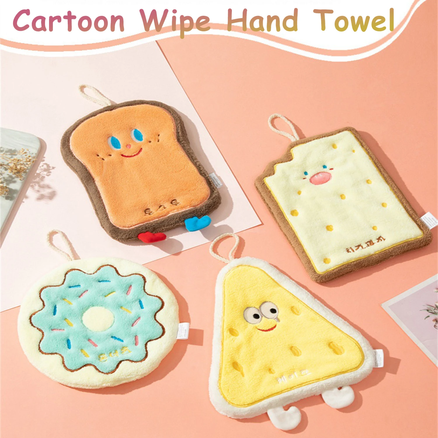 

2024 Cartoon Theme Shape Wipe Hand Towel,Coral Velvet Kitchen Bathroom Absorbent Cleaning Dishcloth Towels,Dry Hands Instantly