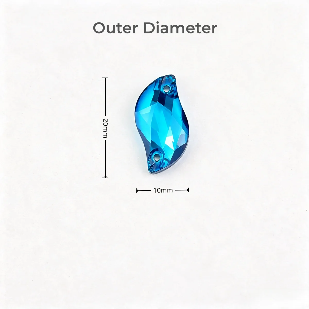 S-Form 10*20mm 20 Stück/Packung Mehrfarbig Flache Rückseite Glaskristalle Zum Aufnähen Strass-Kristalle Perlen für Kleidung, Schuhe, Taschen, DIY-Verzierungen – Detail 1