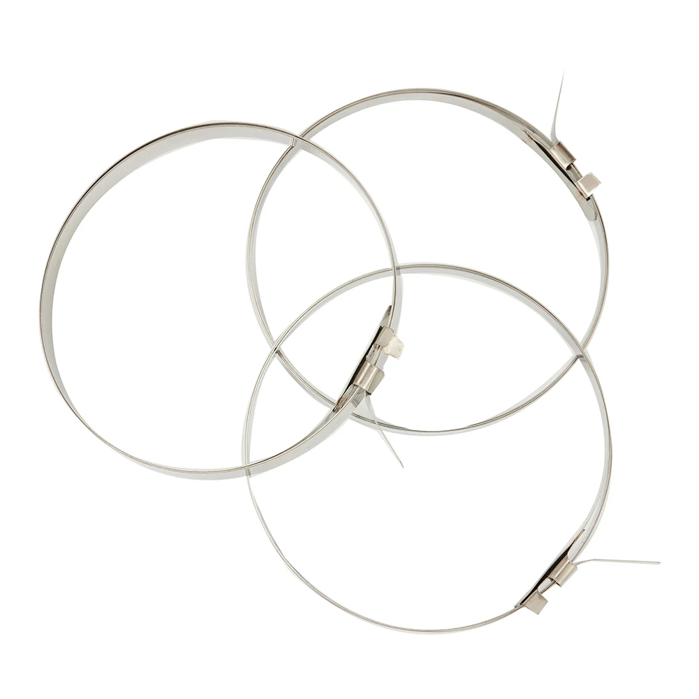 10Pcs/Set Stainless Steel Cable Ties Zip CV Boot Clips Exhaust Wrap Coated Locking Metal Multifunctional Locking Cable Ties