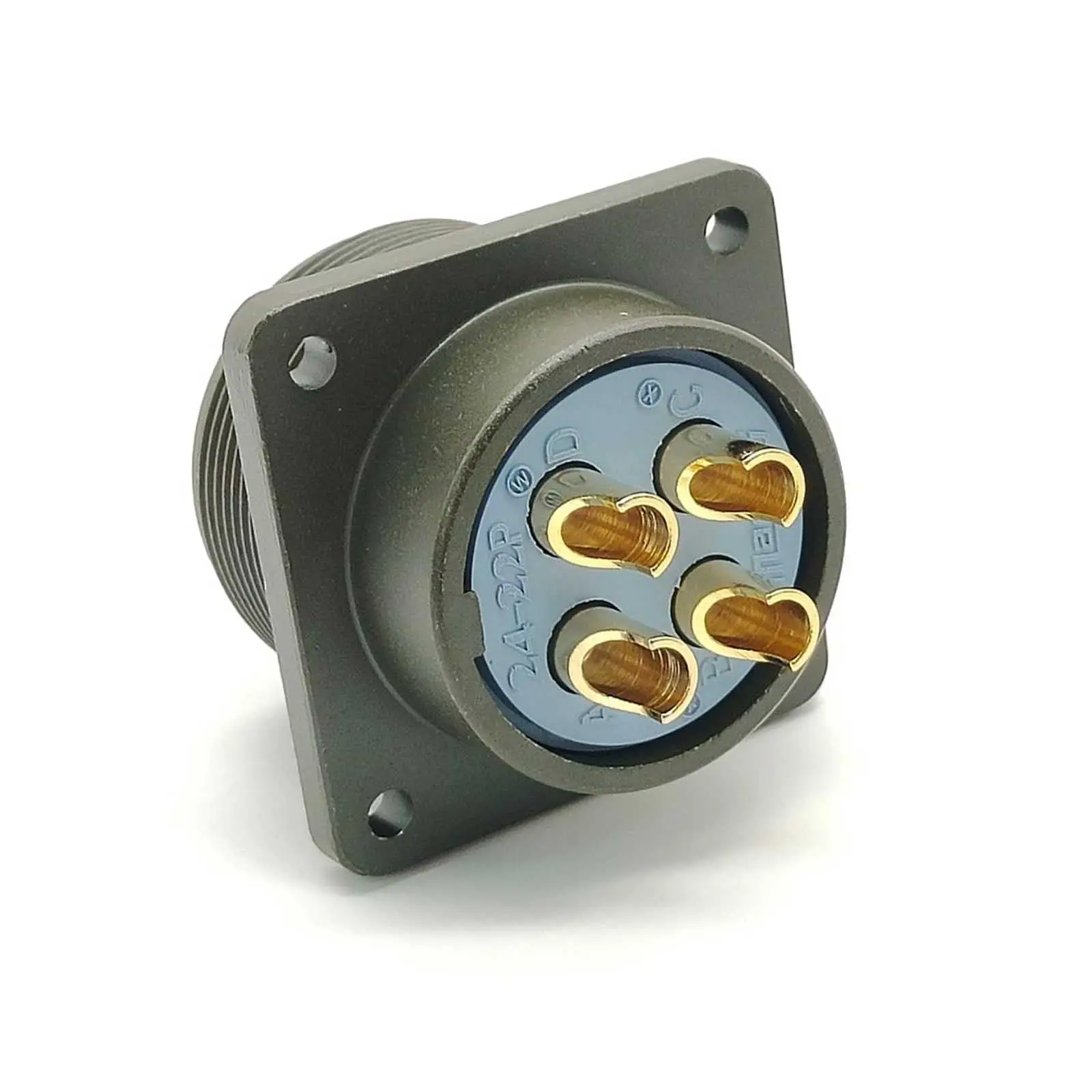  Military Spec Connectors MS3102A24-22P Straight Metal Receptacle Solder 4 pin Contacts 5015 Box Mount Connector Size 24