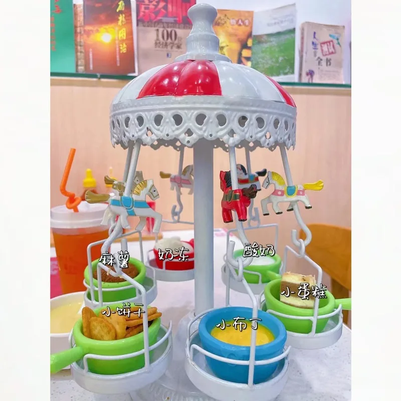 Creative Western Restaurant Carousel Dessert Rack Pudding Egg Tart Sushi Afternoon Tea Dim Sum Display Rack Tea Break Set