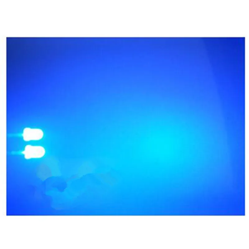 50PCS 3MM long white hair blue mist foot F3 hair blue light frosted LED lamp bead light emitting diode light cube is special