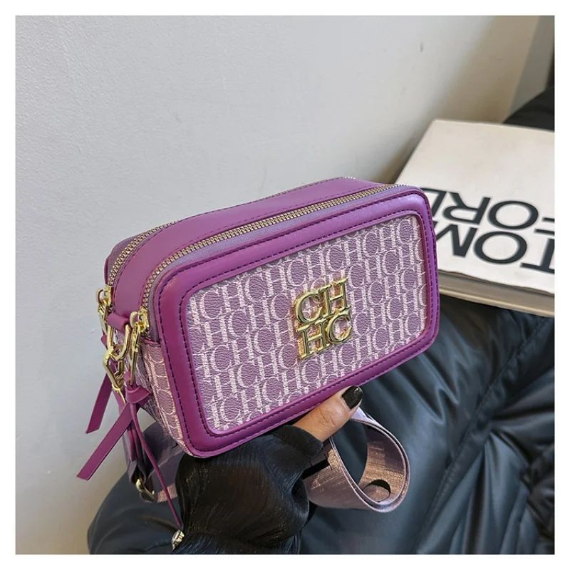 CHCH Macaron Light Letter Print Women's Shoulder Bag Exquisite Girl Classic Square Bag High Quality Multi-color Fashion