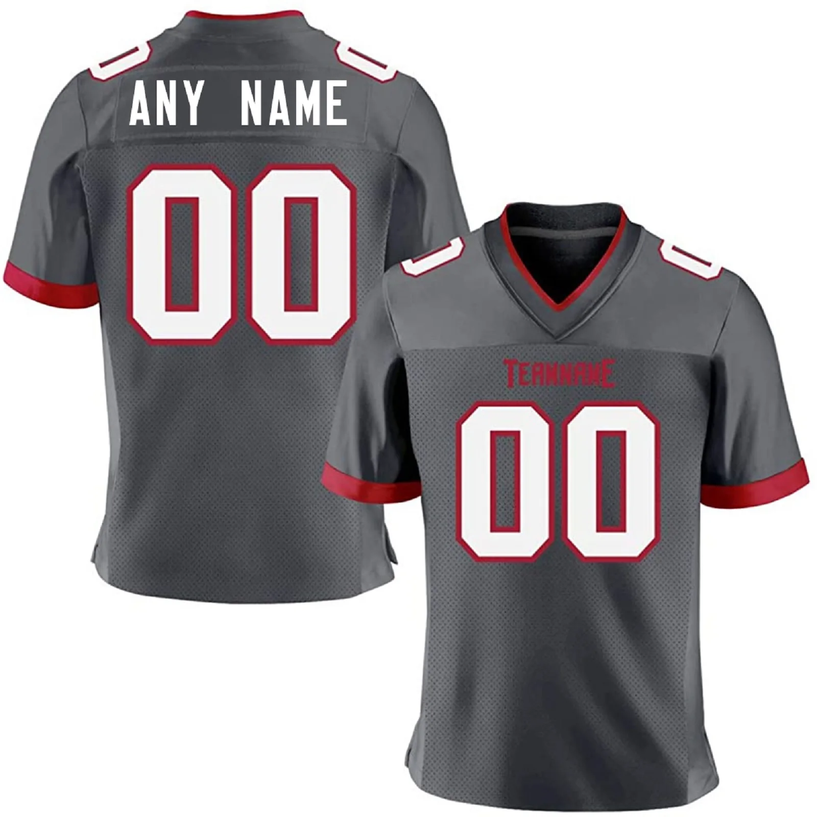 Custom Red American Football Jersey Shirt for Men Women Youth Kids Personalized Printed Team Name Number Football Top