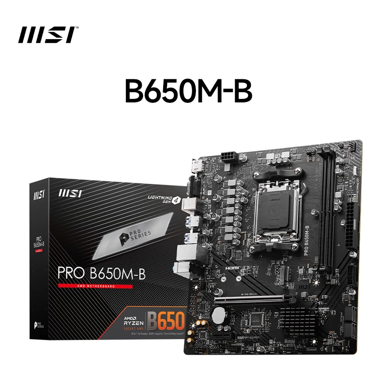 

MSI PRO B650M-B MotherBoard DDR5 Gaming placa mãe Diy Gaming Computer 128GB AMD B650 Motherboard AM5 PCI4.0