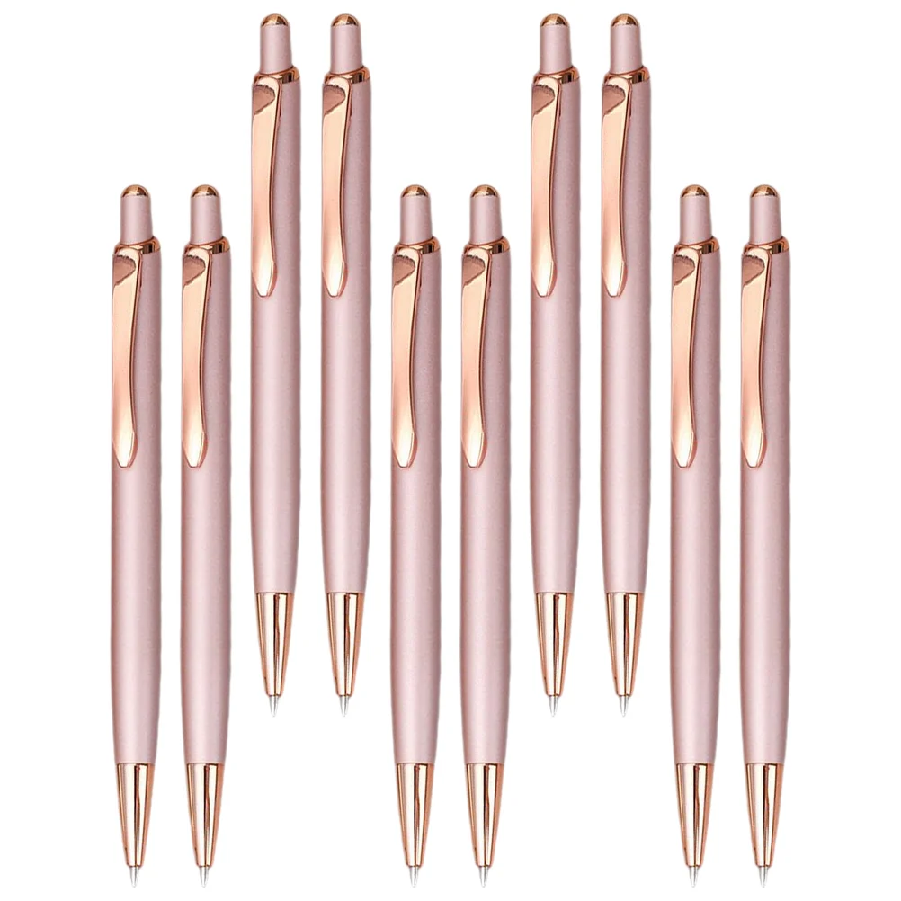 Rose Gold Ballpoint Pen Aluminum Rod Push Classic Metal Jumping 10pcs Ergonomic Pens